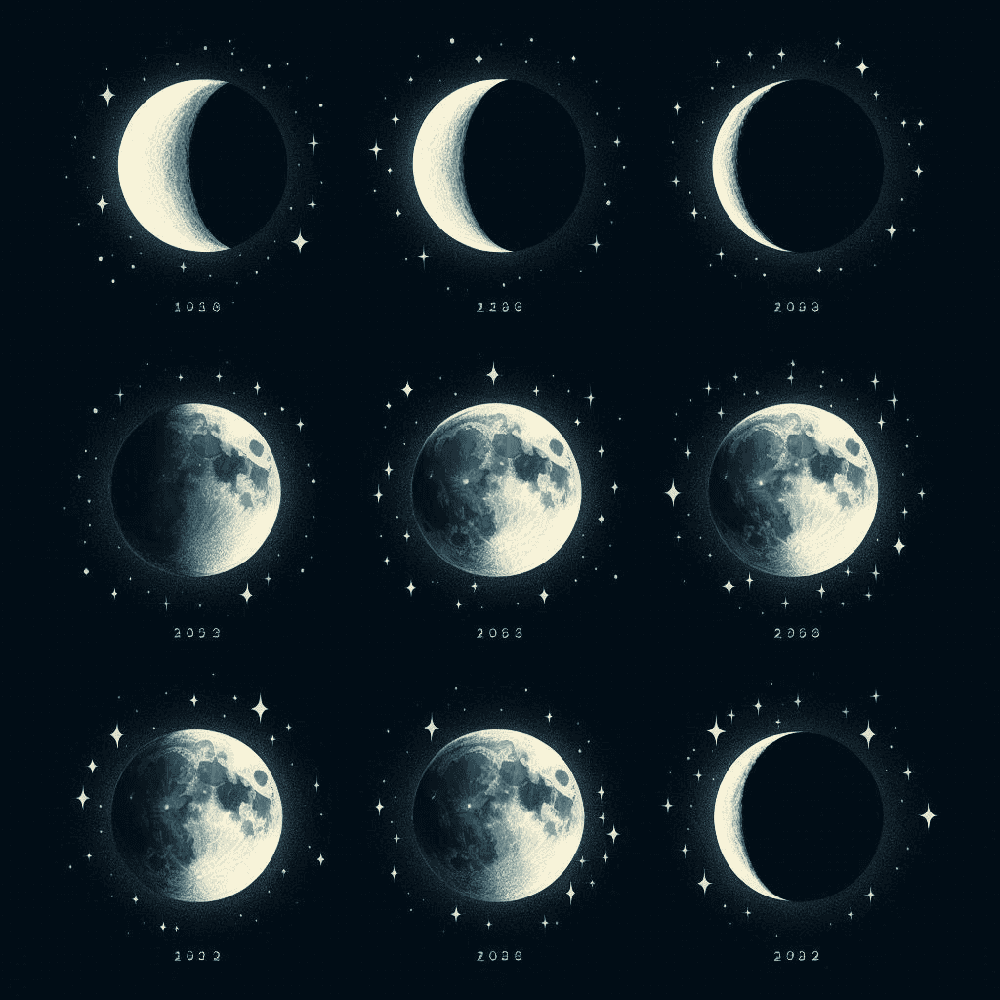 moon in different phases